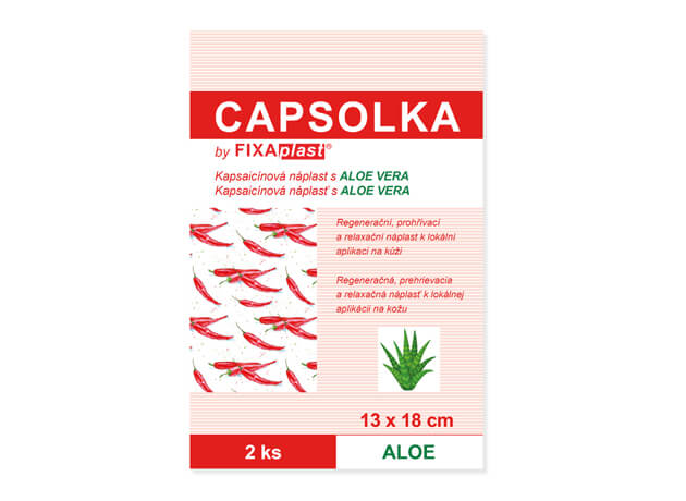 CAPSOLKA hřejivá kapsaicinová náplast s aloe vera 13x18cm